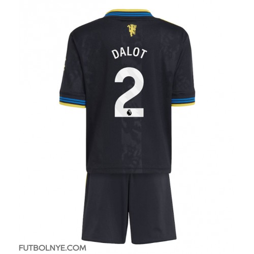 Camiseta Manchester United Diogo Dalot #2 Tercera Equipación para niños 2025-26 manga corta (+ pantalones cortos)